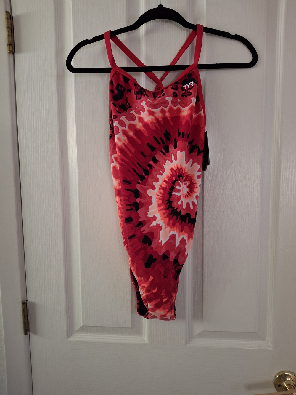 TYR Red Pink Tie-Dye One-Piece Dimondfit Swimsuit
